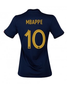 Frankreich Kylian Mbappe #10 Heimtrikot für Frauen WM 2022 Kurzarm